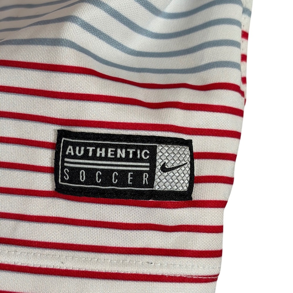 Nike Mens England Soccer Training Jersey Vauxhall Striped White Red Large - Picture 2 of 6